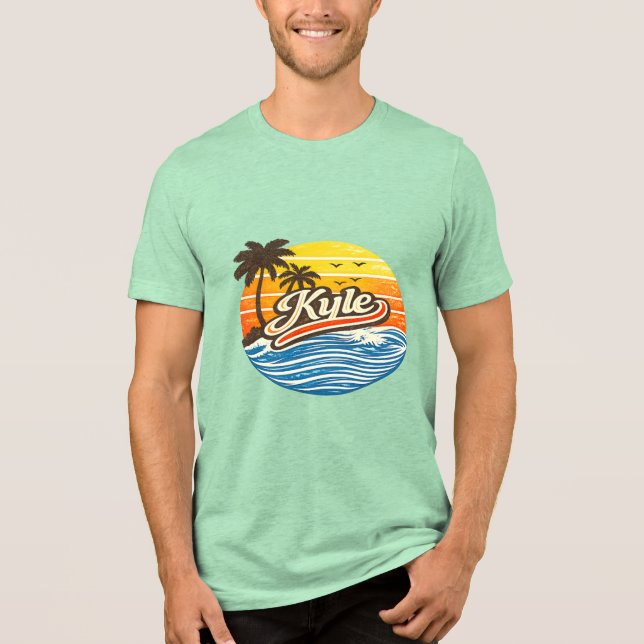 Design de Nome Kyle Retro Sunset (Frente)