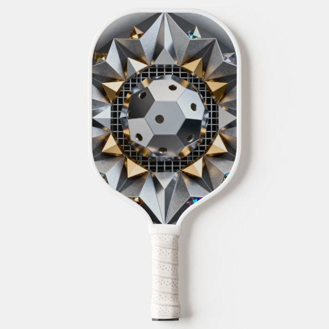 Design de Núcleo de Pickleball Metálico Geométrico (Front)