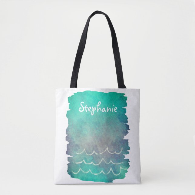 design de oceano de tote personalizado tropical (Frente)