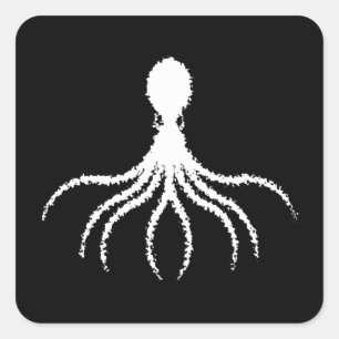 Design de Octopus Distante - Adesivos Quadrados