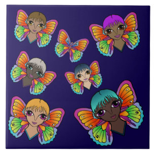 Design de Olhos Grandes e Borboletas