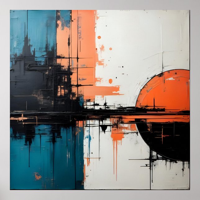 Design de onda retroativa 02 Poster quadrado (Frente)