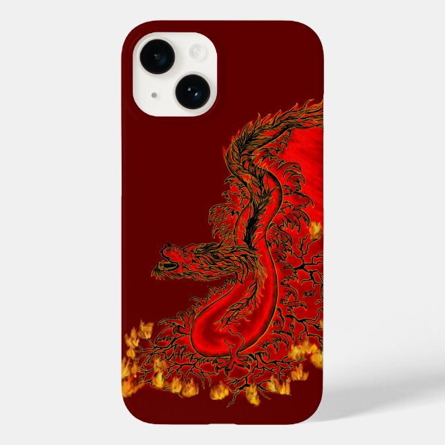 Design de ouro e vermelho do Dragão da China (Verso)
