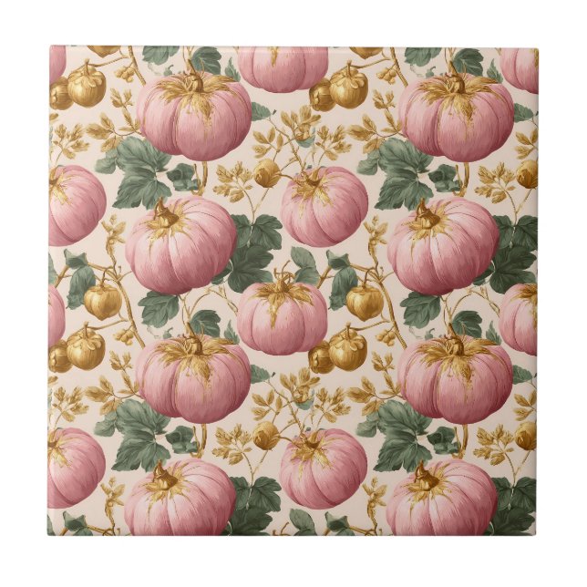 Design de outono de Pumpkins Rosa Elegante (Frente)