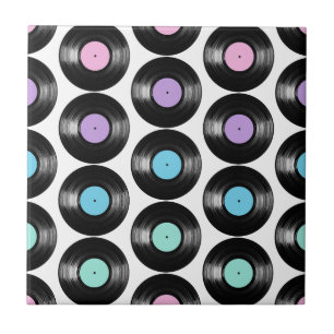 Design de Padrão Colorido de Discos de Vinil Retrô