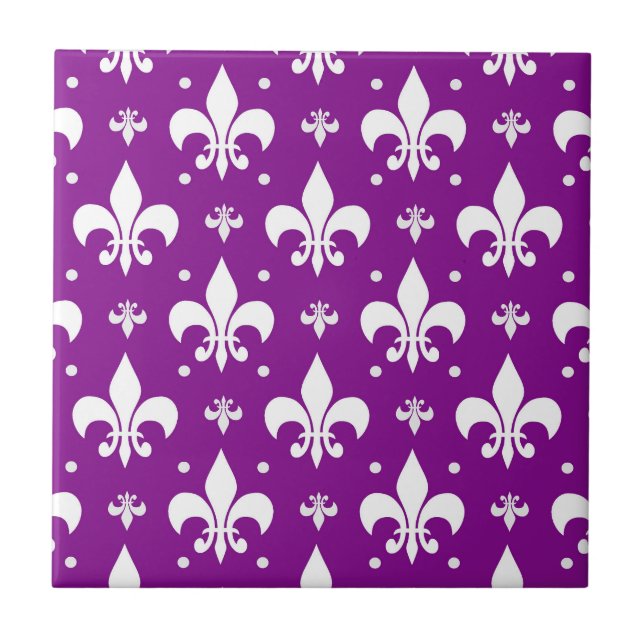 Design de padrão da Fleur-de-lis de fundo roxo (Frente)