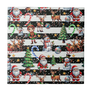 Design de Padrão de Bandeiras de Natal Decorativas