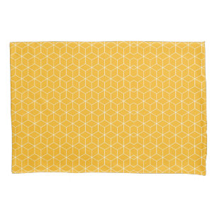 Design de Padrão de Cubo Hexagonal Amarelo Vibrant
