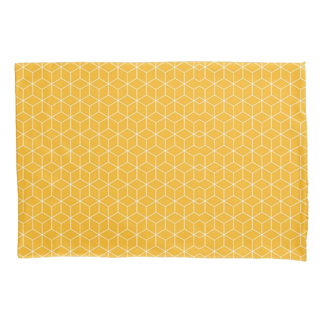 Design de Padrão de Cubo Hexagonal Amarelo Vibrant (Frente-Esquerda)