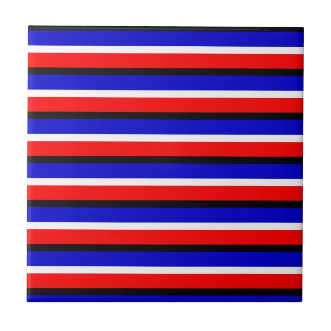 Design de Padrão de Faixa Azul Vermelha (Frente)
