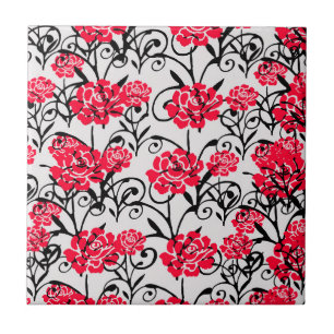 Design de Padrão de Ilustração Floral da rosa verm