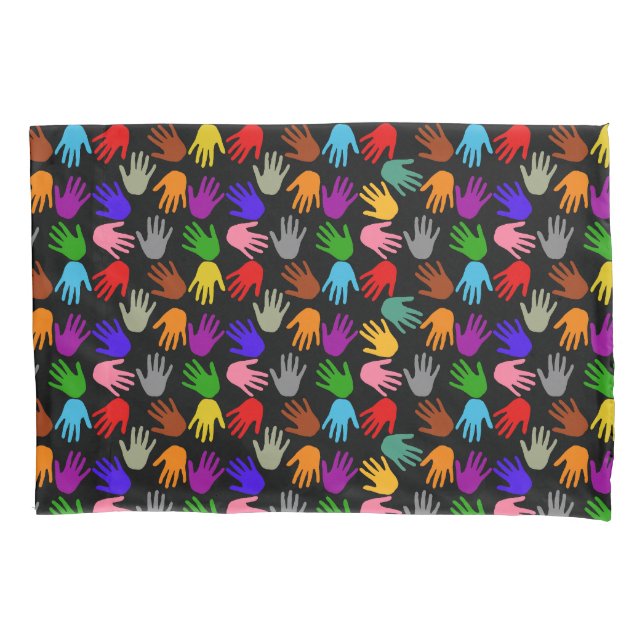 Design de padrão de impressão de mão colorida pret (Frente)