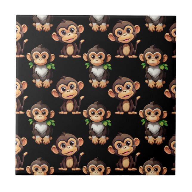 Design de padrão de macaco preto  (Frente)