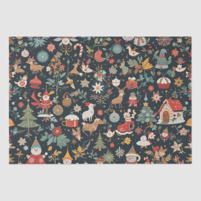 Design de Padrão de Natal 🎄 no Papel Tecido (Frente )