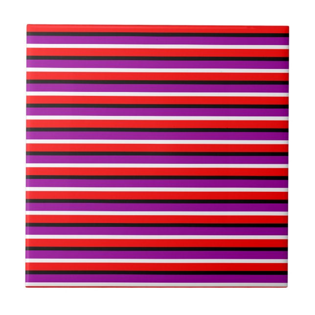 Design de Padrão de Stripe Roxo Vermelho (Frente)