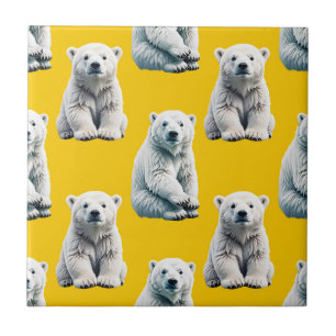 Design de padrão de urso polar amarelo