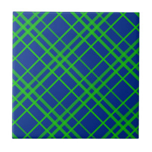 Design de Padrão de Xadrez de Tartan Azul