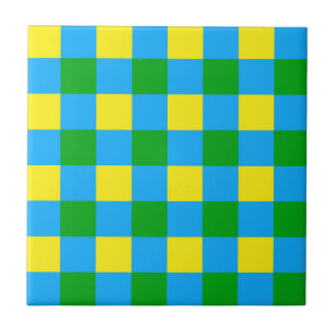 Design de Padrão de Xadrez de Verificação Amarelo