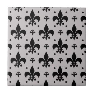 Design de Padrão Fleur-de-lis - Fundo da cinza