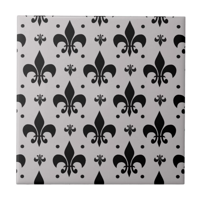 Design de Padrão Fleur-de-lis - Fundo da cinza (Frente)