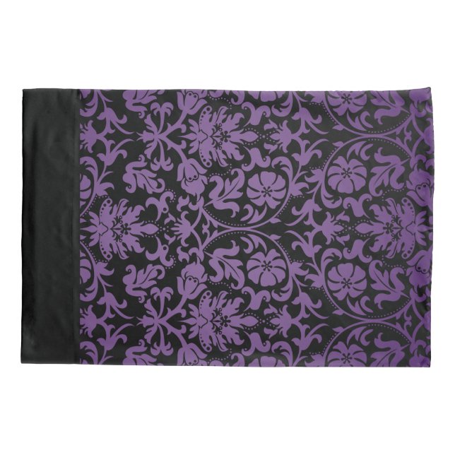 Design de Padrão Floral do Damasco Roxo Escuro (Verso)