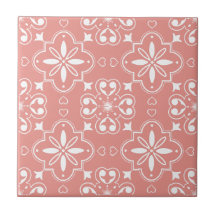 Design de Padrão Mediterrâneo Moderno Rosa Coral