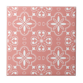Design de Padrão Mediterrâneo Moderno Rosa Coral
