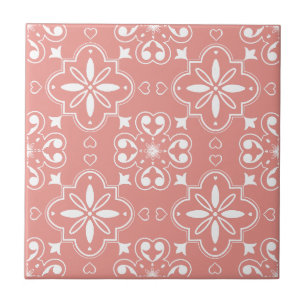 Design de Padrão Mediterrâneo Moderno Rosa Coral
