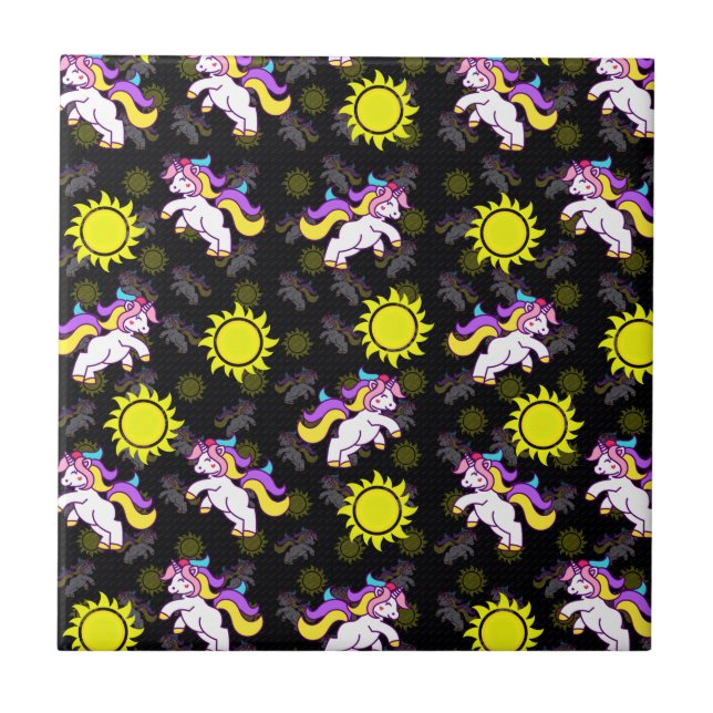 Design de padrão Unicorn preto (Frente)