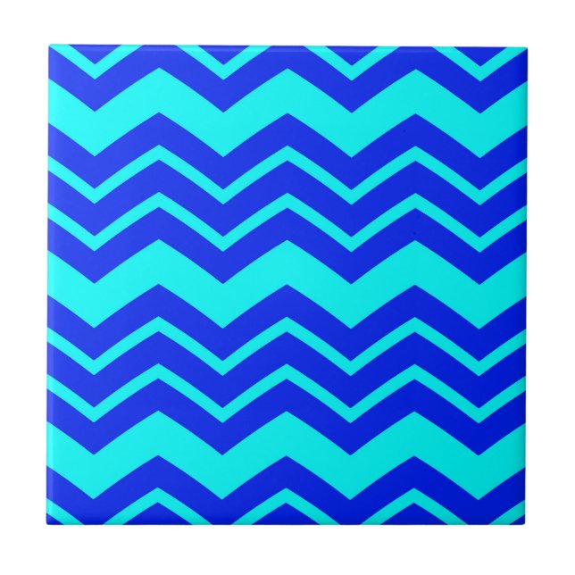 Design de Padrão Zig Zag Chevron Azul (Frente)