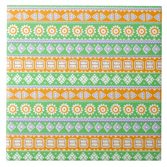 Design de padrões verdes, cor de laranja (Frente)