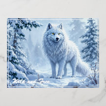 Design de paisagem de inverno do lobo branco do Ár