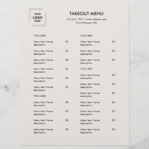 Design de Panfleto de Menu de Entrega do Restauran