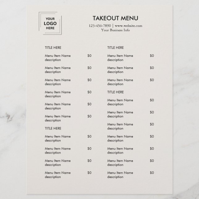 Design de Panfleto de Menu de Entrega do Restauran (Frente)