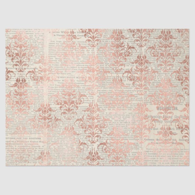 Design de papel Dourado Ephemera Rosa série 7 (Frente )