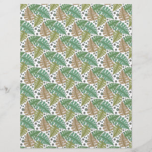 Design de papel para raspagem natural com folhas