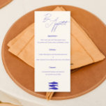Design de Peixe Azul Menu Casamento Itália<br><div class="desc">Ponha o tom para a sua recepção de casamento inspirada na Itália com o nosso Menu de Casamento de Design de Peixe Azul! Este belo cardápio de casamento apresenta um charmoso design de peixe azul, que lembra a beleza costeira e as alegrias culinárias da Itália. A elegante e vibrante design...</div>