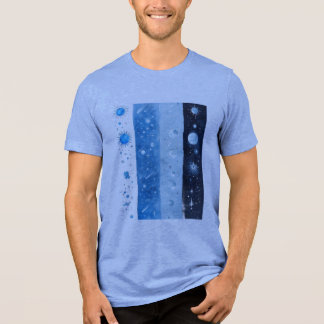 design de planeta em pastel azul em pincelada