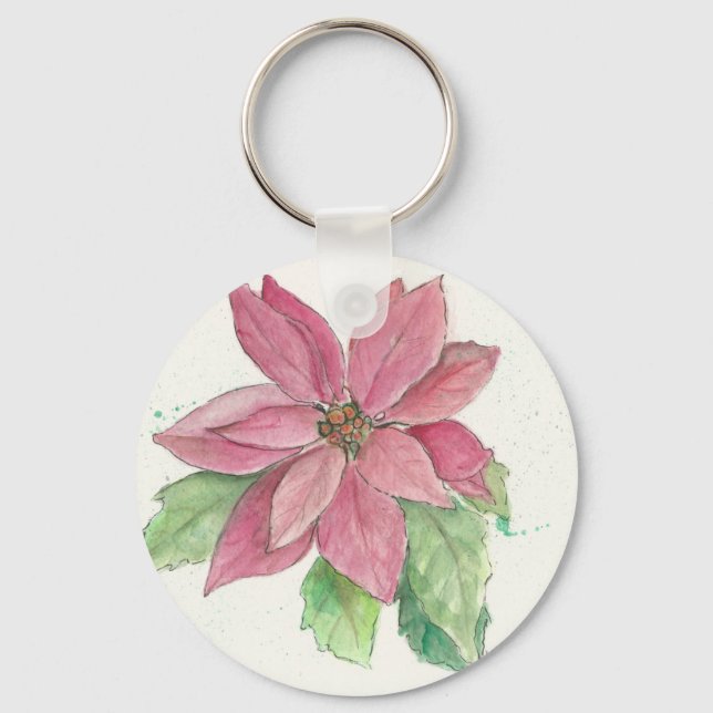 Design de Poinsettia num Chaveiro (Frente)