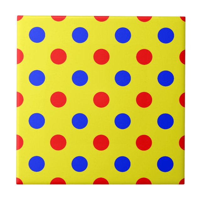 Design de Pontos Amarelos Vermelhos e Azuis  (Frente)