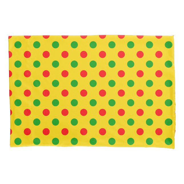 Design de Pontos Polka Amarelo Vermelho Verde  (Frente)