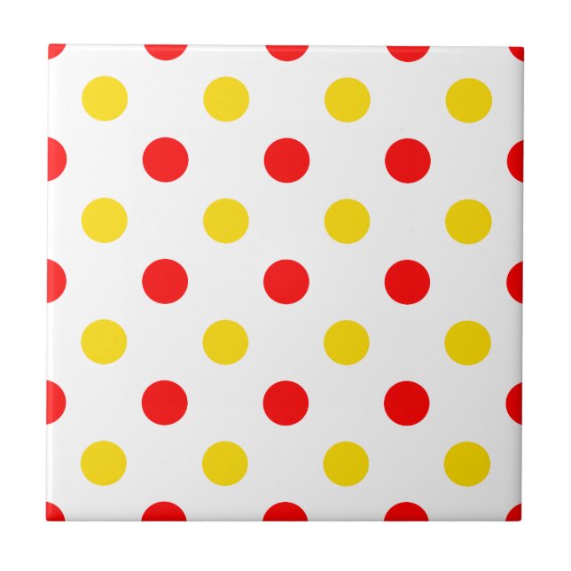 Design de Pontos Polka Brancos Vermelhos Amarelos (Frente)