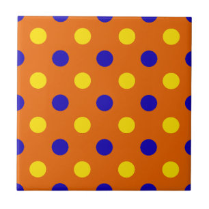 Design de Pontos Polka Laranja Azul Amarelo