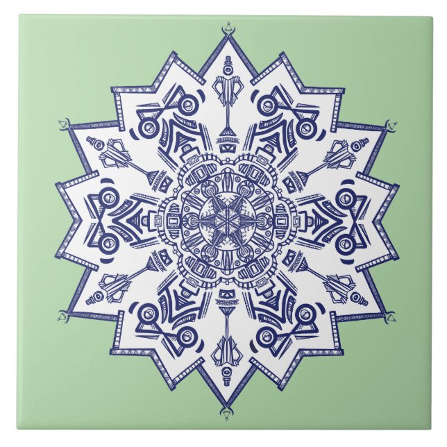 Design de porcelana azul. O que você vê? (Frente)