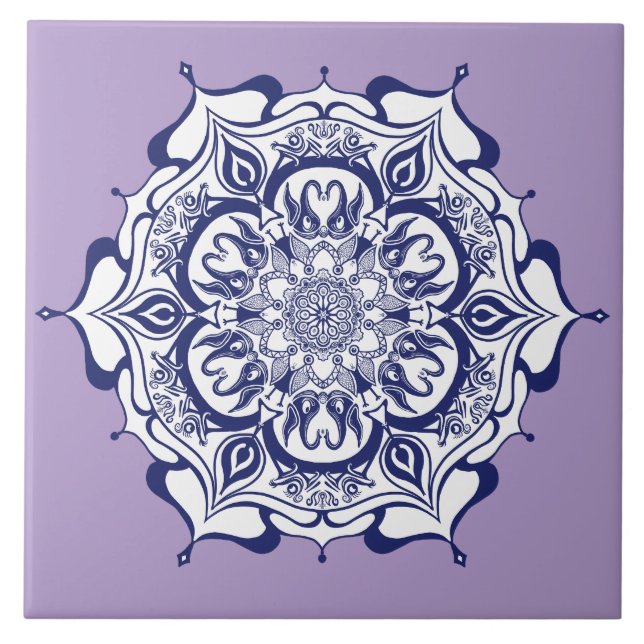 Design de porcelana azul. O que você vê? (Frente)