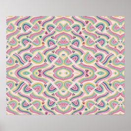 design de pôster colorido apresenta um arco-íris v