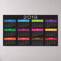 Design de Poster de Calendário de 2019