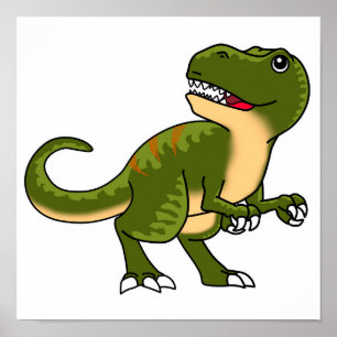 DESIGN DE POSTER T-REX FELIZ PARA DOWNLOAD