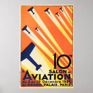 Design de Poster vintage PARIS SALON de AVIATION 1