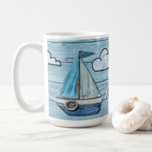 Design de praia de Driftwood Yacht, caneca de café